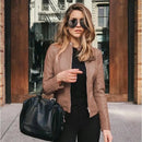 Jaqueta Feminina de Couro Gola Padre