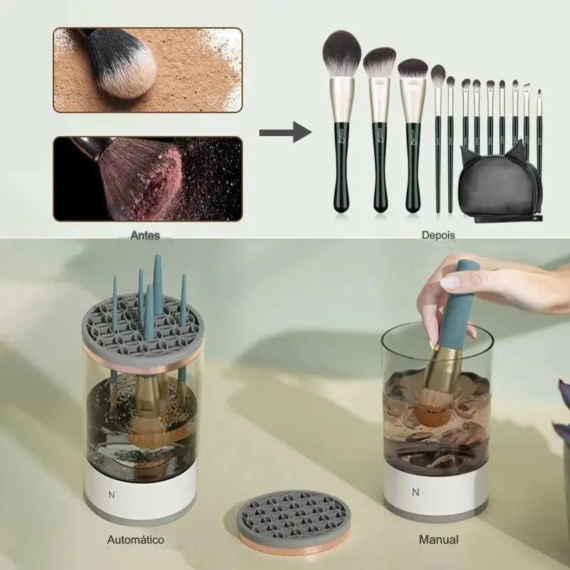 Limpador de Pincéis de Maquiagem MakeClean™ – Mais Higiene, Mais Beleza - Loja Confia